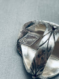 Massive Hand Carved Green Turquoise Sterling Silver Ring-Nativo Arts