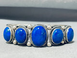Radiant Native American Navajo 5 Lapis Sterling Silver Bracelet-Nativo Arts