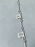 Native American Detailed Vintage Southwest Handmade Sterling Silver Petroglyph Necklace