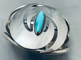 Huge Swirls Vintage Navajo Domed Turquoise Sterling Silver Bracelet Cuff-Nativo Arts
