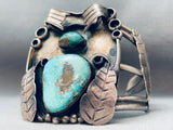 Kachina Maiden Vintage Native American Navajo Sterling Silver Leaf Bracelet Old-Nativo Arts