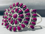 Incredible Native American Navajo Purple Stone Sterling Silver Cluster Bracelet-Nativo Arts