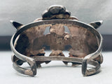 The Best Vintage Zuni Hummingbid Turquoise Inlay Sterling Silver Bracelet-Nativo Arts
