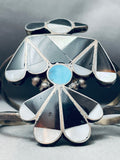 Towering Vintage Zuni Thunderbird Inlay Sterling Silver Bracelet-Nativo Arts