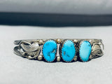 Superb Vintage Native American Navajo Morenci Turquoise Sterling Silver Bracelet-Nativo Arts