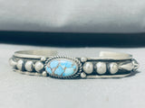 Important Vintage Native American Navajo Golden Hills Turquoise Sterling Silver Bracelet-Nativo Arts