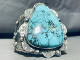 Ice Blue Native American Navajo Turquoise Sterling Silver Bracelet Cuff-Nativo Arts