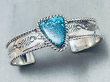 One Of The Best Vintage Native American Navajo Spiderweb Turquoise Sterling Silver Bracelet-Nativo Arts
