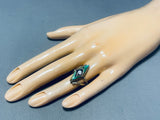 Fascinating Vintage Native American Navajo Royston Turquoise 12ktgf Sterling Silver Ring-Nativo Arts