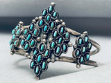 Stars Of Turquoise Vintage Native American Zuni Sterling Silver Bracelet Cuff-Nativo Arts