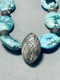 Magnificent Native American Navajo Turquoise And Shell Sterling Silver Necklace-Nativo Arts