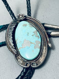 Rare Vintage Native American Navajo Easter Blue Turquoise Sterling Silver Bow Tie