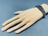 One Of The Best Vintage Native American Navajo Derrick Gordan Damale Turquoise Sterling Bracelet-Nativo Arts