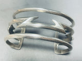 Lightning Bolt!! Vintage Native American Navajo Sterling Silver Bracelet-Nativo Arts