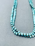 Amazing Native American Navajo Turquoise Disc Heishi Sterling Silver Necklace-Nativo Arts