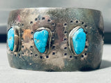 Magnificent Vintage Native American Navajo Morenci Turquoise Sterling Silver Bracelet-Nativo Arts