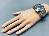 Unique Concho Vintage Native American Navajo Turquoise Sterling Silver Bracelet-Nativo Arts