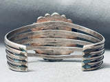 Walnut Wood Turquoise Inlay Vintage Native American Navajo Sterling Silver Bracelet-Nativo Arts