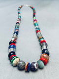 Native American Rare Longer Thomas Singer Turquoise Tubule Sterling Silver Necklace-Nativo Arts
