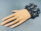 147 Grams Powerful Vintage Native American Navajo Turquoise Sterling Silver Bracelet-Nativo Arts