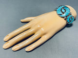 The Best Vintage Zuni Turquoise Sterling Silver Swirl Bracelet-Nativo Arts