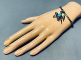 Dangling Spider!! Vintage Native American Navajo Turquoise Sterling Silver Bracelet-Nativo Arts