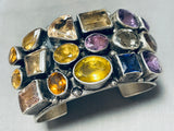 The Best Amethyst Citrine Vintage Native American Navajo Sterling Silver Bracelet-Nativo Arts