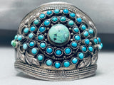 Glorious Vintage Southwest Eyes Of Turquoise Sterling Silver Bracelet-Nativo Arts