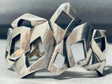 One Of The Most Unique Vintage Abstract Sterling Silver Bracelet Cuff-Nativo Arts