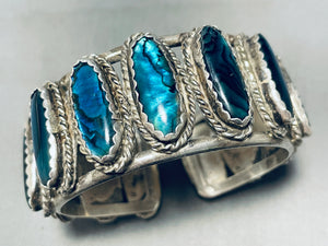 Native American One Of The Best Vintage Abalone Shell Sterling Silver Southwest Bracelet-Nativo Arts