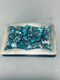 Jo Mcmillan Vintage Native American Navajo Turquoise Sterling Silver Buckle Old-Nativo Arts