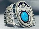 Master Detail Vintage Native American Navajo Turquoise Hogan Sterling Silver Bracelet-Nativo Arts