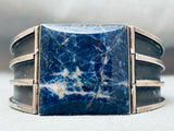 Best Vintage Southwest Sterling Silver Lapis Clasp Hinge Bracelet-Nativo Arts