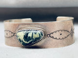 One Of The Most Unique Vintage Native American Navajo Green Turquoise Sterling Silver Bracelet-Nativo Arts
