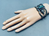 Best Vintage Native American Navajo Wil Begay Spiderweb Turquoise Sterling Silver Bracelet-Nativo Arts