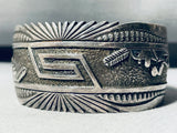 Mont Gibson!! Vintage Navajo Sterling Silver Geomtric Bracelet-Nativo Arts