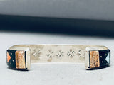 Gil Smith 6.5 Inch Wrist Native American Navajo Inlay Pueblo Sterling Silver Bracelet Cuff-Nativo Arts