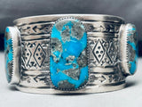 97 Grams Huge Native American Navajo Turquoise Sterling Silver Bracelet Cuff-Nativo Arts