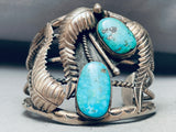 One Of The Best Vintage Native American Navajo Morenci Turquoise Sterling Silver Bracelet-Nativo Arts