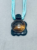 Rare Turtle Vintage Santo Domingo Turquoise Heishi Turtle Sterling Necklace-Nativo Arts