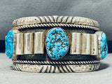 Tubular!!!! One Of One Vintage Native American Navajo Turquoise Sterling Silver Bracelet-Nativo Arts