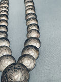 Rounded Basket Bead Vintage Native American Navajo Hand Tooled Sterling Silver Necklace-Nativo Arts