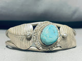 Enchanting Vintage Native American Navajo Blue Gem Turquoise Sterling Silver Bracelet-Nativo Arts