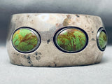 6 Inch Wrist Vintage Native American Navajo Gaspeite Sterling Silver Bracelet Cuff-Nativo Arts