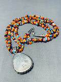 Native American Dazzling Santo Domingo Inlay Multi Royston Turquoise Sterling Silver Necklace-Nativo Arts