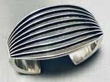 One Of The Coolest Vintage Native American Navajo Shadow Sterling Silver Bracelet-Nativo Arts