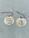 Native American Traditional Vintage Santo Domingo Sterling Silver Kokopelli Earrings-Nativo Arts
