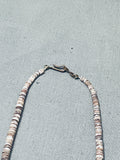 Very Old Vintage Native American Navajo Turquoise Heishi Sterling Silver Necklace Old-Nativo Arts