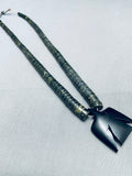 Hand Carved Bird Vintage Santo Domingo Turquoise Sterling Silver Necklace-Nativo Arts