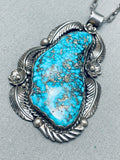 Important Mary Velasquez Vintage Native American Navajo Turquoise Sterling Silver Necklace-Nativo Arts